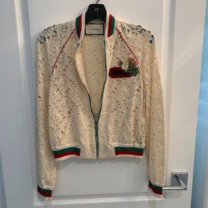 Gucci Flower Lace Bomber - Cropped